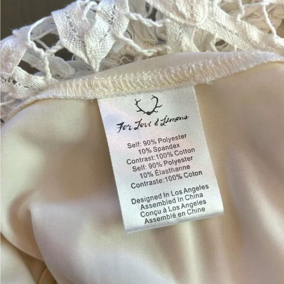 FOR LOVE & LEMONS ‘Penelope Open Back Crochet Bodysuit’ in Ivory - Picture 11 of 13